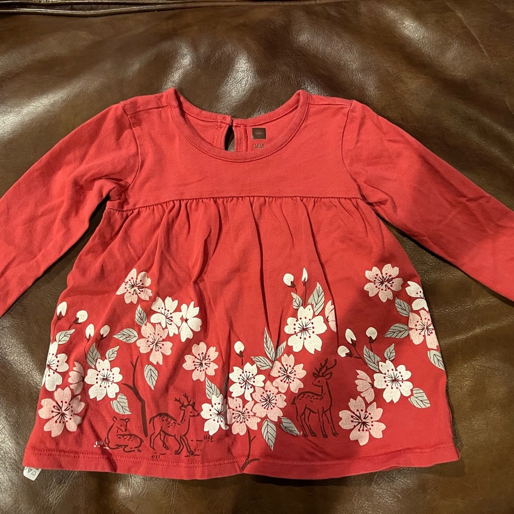 Tea Collection Floral Deer Dress